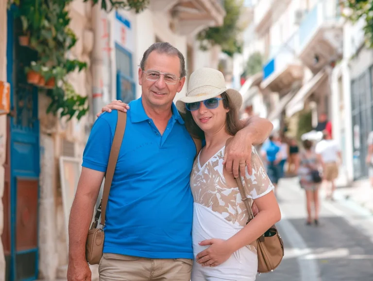 couple of tourists in plaka, athens