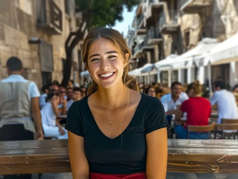 young tourist in a cafe in athens